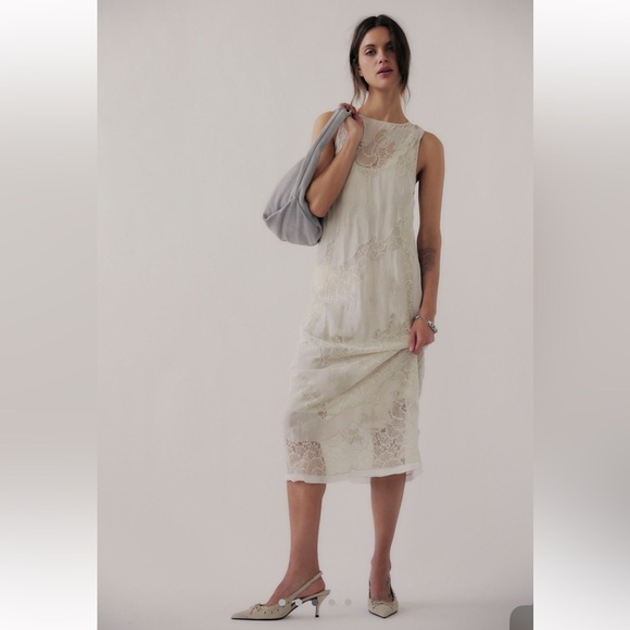 Free People Dresses & Skirts - Free People Many Moons Midi Dress Lace Overlay Sleeveless - Small